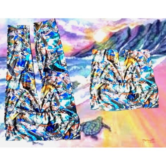 ArtSea Florida Keys Leggings XL Elastic Stretch High Waist Pants Beach Islands - Picture 11 of 12